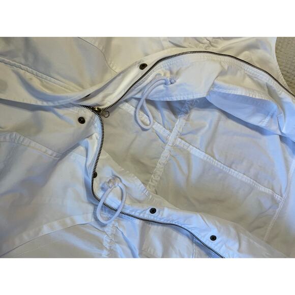 Woman Within Minimalist White Draw String Waist Zip & Snap Closure Vest 1X - Picture 9 of 12